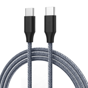 سلك كيبل شاحن تايب سي الى تايب سي 1 متر فضي قماش