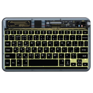 كيبورد لاسلكي صغير شفاف مع اضاءة LED