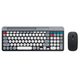 كيبورد لاسلكي مع ماوس ازارير دائرية اسود